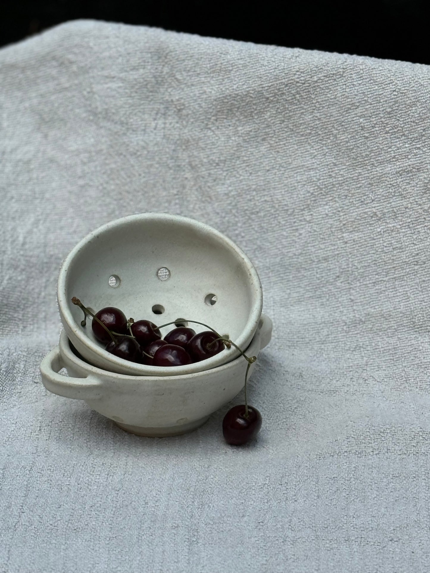 Handmade ceramic colanders