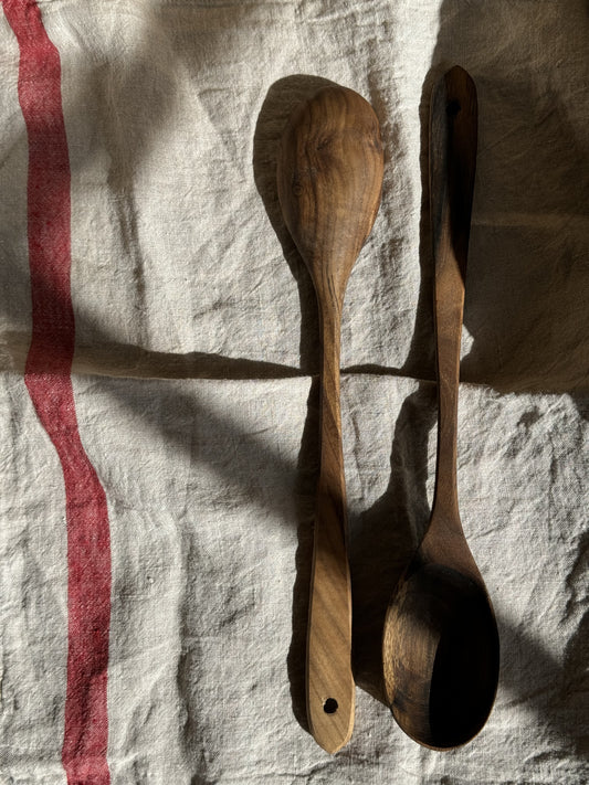 Hand carved walnut spoons