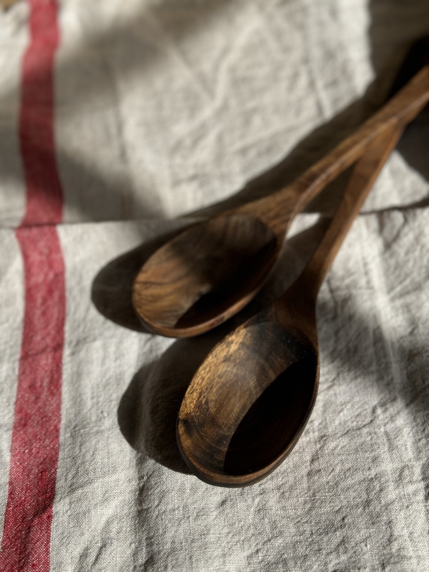 Hand carved walnut spoons