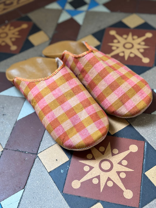 Moroccan Linen Babouche Slippers