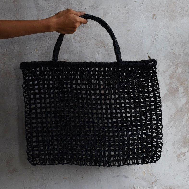 Maree Square Macrame Bag | Black