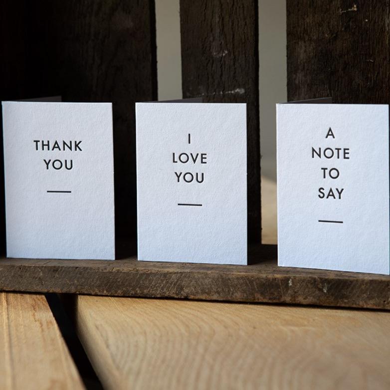 Box of 12 Hand Printed Letterpress Cards | Thank You